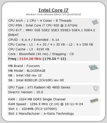 foxconn blood RAG x58 ddr3 record